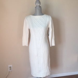 New York & Company cream sweater dress